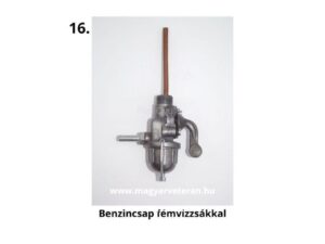 Benzincsap fém visszacsapóval – magyar veterán motorkerékpár üzemanyag-rendszer alkatrész