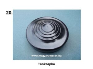 Pannonia motorkerékpár tanksapka, üzemanyagtank zárófedél felülnézetben