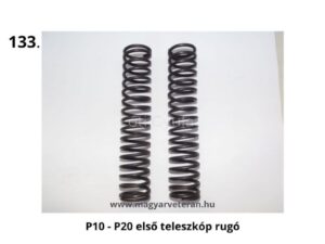 P10–P20 veterán motorkerékpár első teleszkóp rugó pár, felújításhoz és restauráláshoz