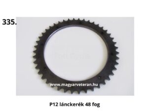 Pannónia P12 veterán motorkerékpár 48 fogas hátsó lánckerék, acél meghajtó lánckerék