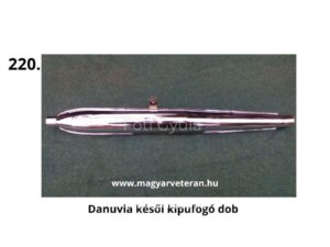 Danuvia késői kipufogó dob – krómozott kipufogótest magyar veterán motorkerékpárhoz