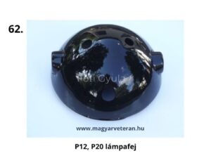 Pannónia P12 P20 veterán motorkerékpár első lámpafej fekete zománcozott kivitelben