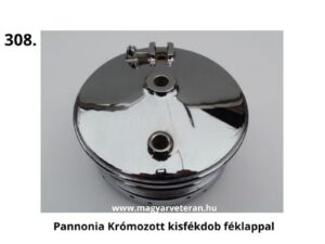 Pannónia motorkerékpár krómozott kisfékdob féklappal szerelve, veterán kerék alkatrész