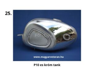 P10-es króm üzemanyagtank veterán motorkerékpárhoz, felújításhoz és restauráláshoz