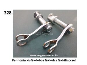 Pannónia kisfékdobos kivitelhez való fékkulcs fékkilinccsel, komplett veterán motorkerékpár fékalkatrész, pontos illeszkedés restauráláshoz és javításhoz