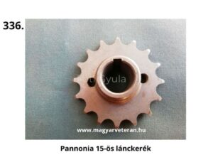 Pannónia veterán motorkerékpár 15 fogas első lánckerék, acél meghajtó lánckerék
