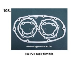 P20–P21 papír tömítés készlet, Pannónia veterán motorkerékpár motor- és fedéltömítések, pontos illeszkedésű papír tömítések