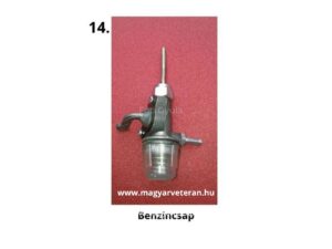 Benzincsap réz kivitelben – magyar veterán motorkerékpár üzemanyag-alkatrész