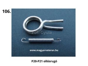 P20–P21 ollósrugó és visszahúzó rugó készlet, Pannónia veterán motorkerékpár váltó- és ollószerkezetéhez, fém kivitel