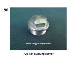 P20–P21 kuplungcsavar fém kivitelben, veterán motorkerékpár kuplungszerkezethez