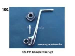 P20–P21 komplett berúgó berúgókarral, fogaskerékkel és rögzítőcsavarral veterán motorkerékpár indítórendszeréhez