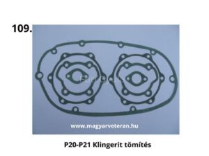 P20–P21 Klingerit tömítés készlet, Pannónia veterán motorkerékpár motor- és fedéltömítések, hő- és olajálló klingerit anyag