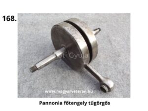 Pannónia motorkerékpár tűgörgős főtengely hajtókarral, veterán egyhengeres motor alkatrész oldalnézetben