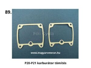 P20–P21 karburátor tömítés párban, veterán motorkerékpár karburátorhoz