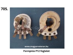 Pannonia P12 motorkerékpár gyújtáskapcsoló foglalat elölnézeti és hátoldali képe érintkező sarukkal