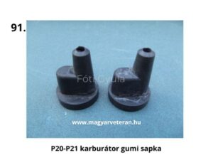 P20–P21 karburátor gumi sapka párban, veterán motorkerékpár karburátorhoz