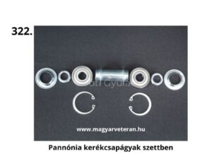 Pannónia veterán motorkerékpárhoz való kerékcsapágy készlet távtartóval, biztosítógyűrűkkel és csapágyakkal szettben