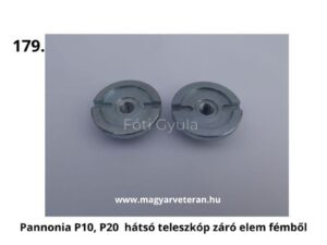 Pannonia P10 és P20 motorkerékpár hátsó teleszkóp záró elem fémből, két darab, menetes kivitel, fehér háttéren