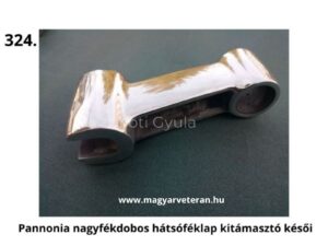 Pannónia veterán motorkerékpár nagyfékdobos hátsó féklap kitámasztó kar késői kivitelben, eredeti jellegű alkatrész