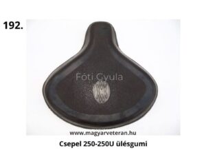 Csepel 250–250U ülésgumi MW emblémával – magyar veterán motorkerékpár gumialkatrész