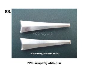 P20 lámpafej oldaldísz párban, fém kivitelben, veterán motorkerékpár első lámpájához