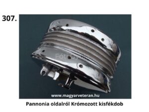 Pannónia motorkerékpár krómozott kisfékdob oldalnézetből, veterán kerék alkatrész