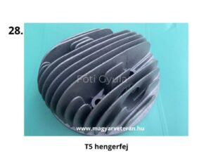 Pannónia T5 veterán motorkerékpár hengerfej bordázott kialakítással, alumínium kivitelben