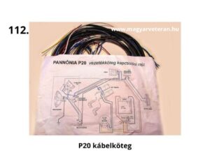 Pannónia P20 kábelköteg kapcsolási rajzzal, komplett elektromos vezeték készlet veterán motorkerékpárhoz