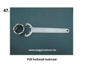Pannonia P20 kipufogó hollandi kulcs hollandi anyával, motorkerékpár szerelőszerszám