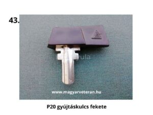 Pannonia P20 fekete gyújtáskulcs, motorkerékpár indítókulcs