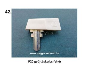 Pannonia P20 fehér gyújtáskulcs, motorkerékpár indítókulcs