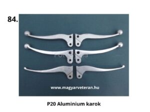 P20 alumínium kezelőkarok, fék- és kuplungkar kivitelben, veterán motorkerékpárhoz