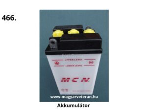 Pannónia veterán motorkerékpárhoz való 6 voltos akkumulátor, klasszikus elektromos rendszerhez, álló kivitelű akkumulátor