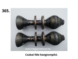 Csabai féle hangtompító motorkerékpárhoz, hegesztett fém veterán kipufogó alkatrész párban