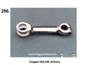 Csepel 250 fék kilincs – fém fékkar bordás rögzítőnyílással és villás csatlakozással magyar veterán motorkerékpárhoz