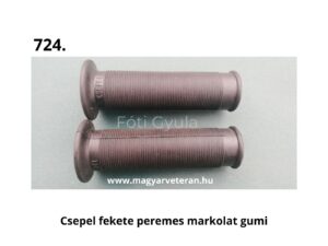 Csepel fekete peremes markolat gumi párban, bordázott felületű kormány markolat veterán Csepel motorkerékpárhoz