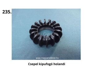 Csepel kipufogó holandi – bordázott fekete fém rögzítőgyűrű magyar veterán motorkerékpárhoz