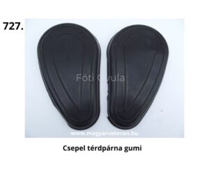 Csepel térdpárna gumi párban, fekete színű oldaltank térdvédő gumipárna veterán Csepel motorkerékpárhoz