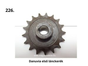 Danuvia első lánckerék – 17 fogas fém hajtásalkatrész magyar veterán motorkerékpárhoz