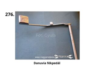 Danuvia fékpedál – hajlított fém fékkar csúszásmentes taposófelülettel magyar veterán motorkerékpárhoz