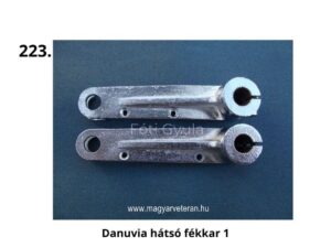 Danuvia hátsó fékkar 1 – bordázott csatlakozású fém fékalkatrész magyar veterán motorkerékpárhoz