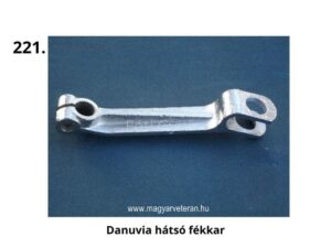 Danuvia hátsó fékkar – bordázott fém fékalkatrész magyar veterán motorkerékpárhoz