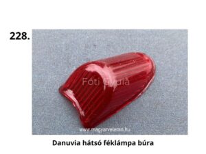 Danuvia hátsó féklámpa búra – piros áttetsző lámpabúra magyar veterán motorkerékpárhoz