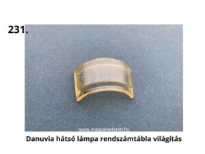 Danuvia hátsó lámpa rendszámtábla világítás – sárga áttetsző búra magyar veterán motorkerékpárhoz