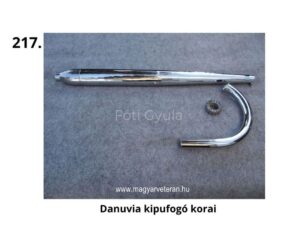 Danuvia kipufogó korai típus – krómozott kipufogórendszer magyar veterán motorkerékpárhoz