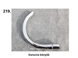 Danuvia könyök – krómozott kipufogócső íves kialakítással magyar veterán motorkerékpárhoz