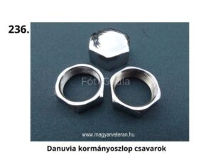 Danuvia kormányoszlop csavarok – hatszög alakú fém rögzítőelemek magyar veterán motorkerékpárhoz
