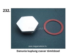 Danuvia kuplung csavar tömítéssel – hatszögfejű fém csavar piros tömítőgyűrűvel magyar veterán motorkerékpárhoz