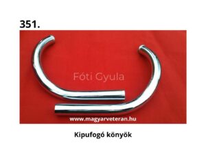 Pannónia krómozott kipufogó könyökök, veterán motorkerékpár kipufogó alkatrész felújításhoz