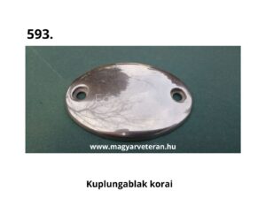 Korai kivitelű Pannónia kuplungablak polírozott fém fedél két rögzítőfurattal veterán motor felújításhoz